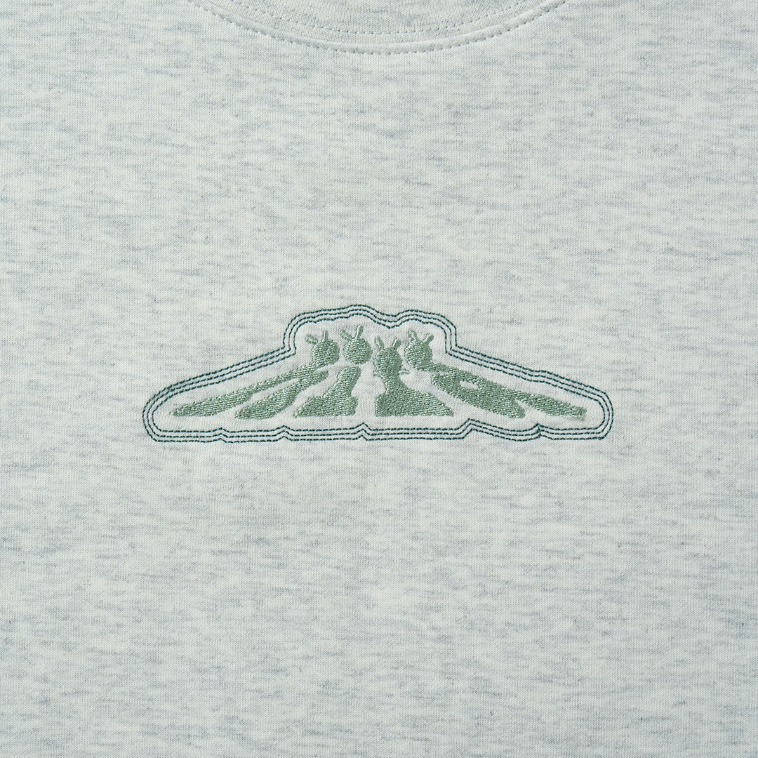 hira with mellow LOGO PONTE T-SHIRTS / Light Gray