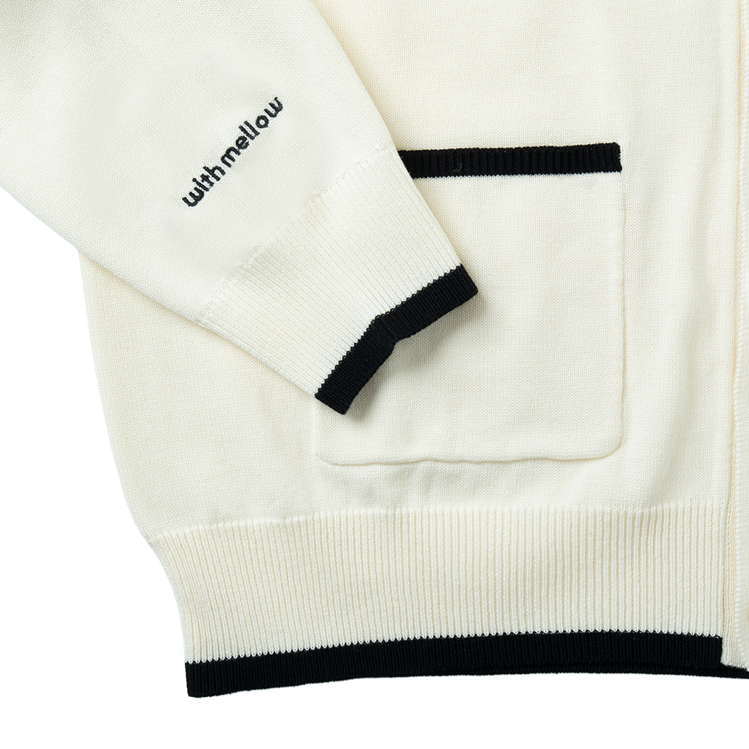 hira with mellow FLOWER LOGO KNIT CARDIGAN