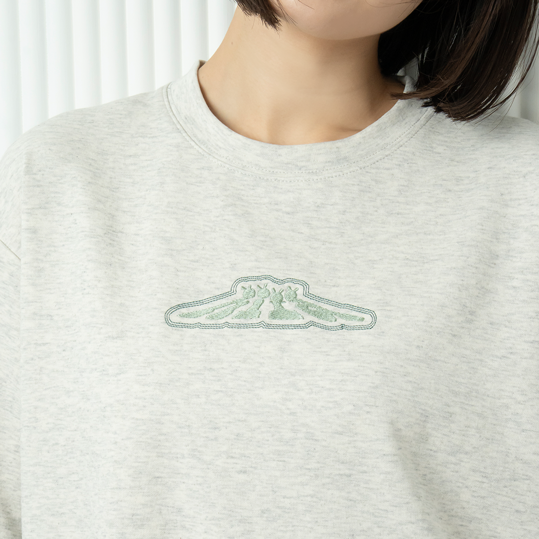 hira with mellow LOGO PONTE T-SHIRTS / Light Gray