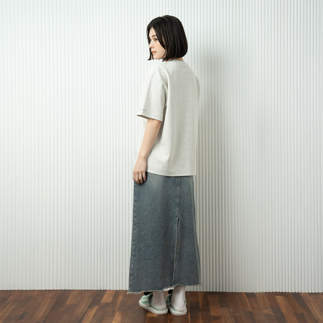 hira with mellow LOGO PONTE T-SHIRTS / Light Gray