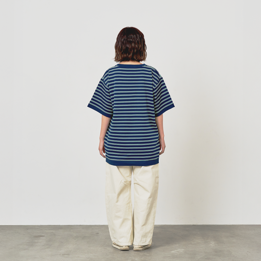 JASPER with mellow BORDER T-SHIRT / NAVY