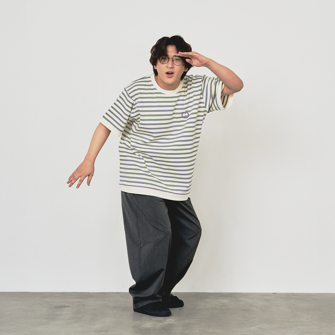 JASPER with mellow BORDER T-SHIRT / IVORY