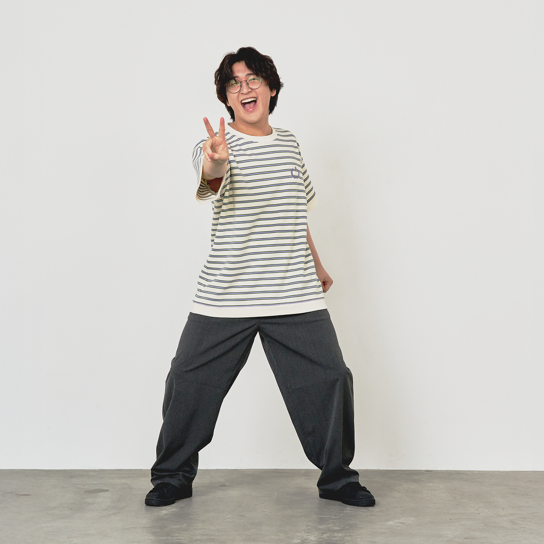 JASPER with mellow BORDER T-SHIRT / IVORY