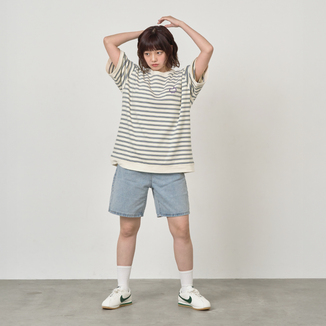 JASPER with mellow BORDER T-SHIRT / IVORY
