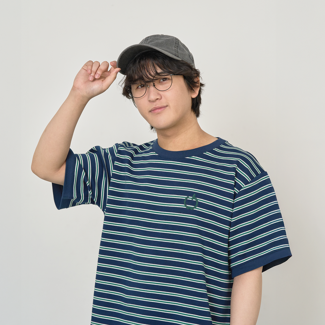 JASPER with mellow BORDER T-SHIRT / NAVY