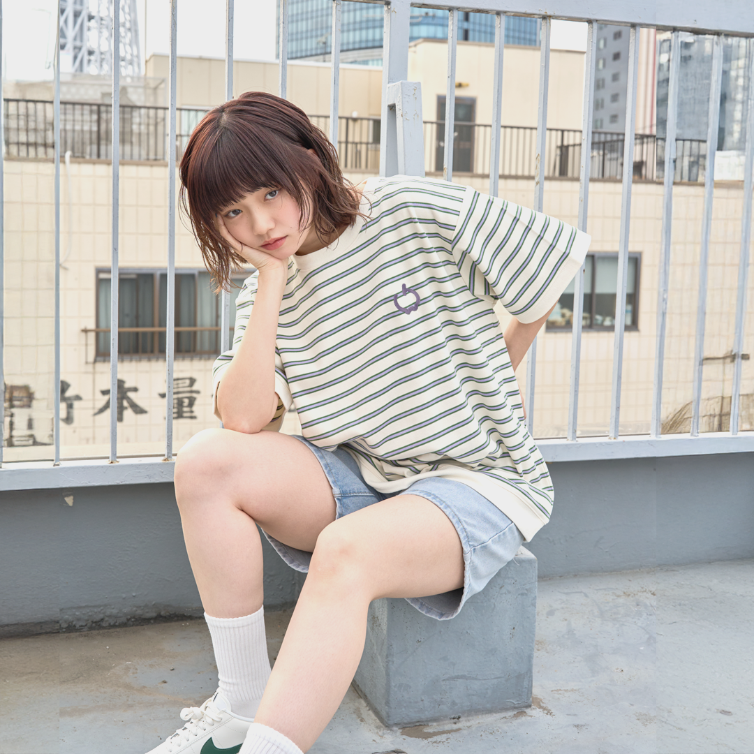 JASPER with mellow BORDER T-SHIRT / IVORY