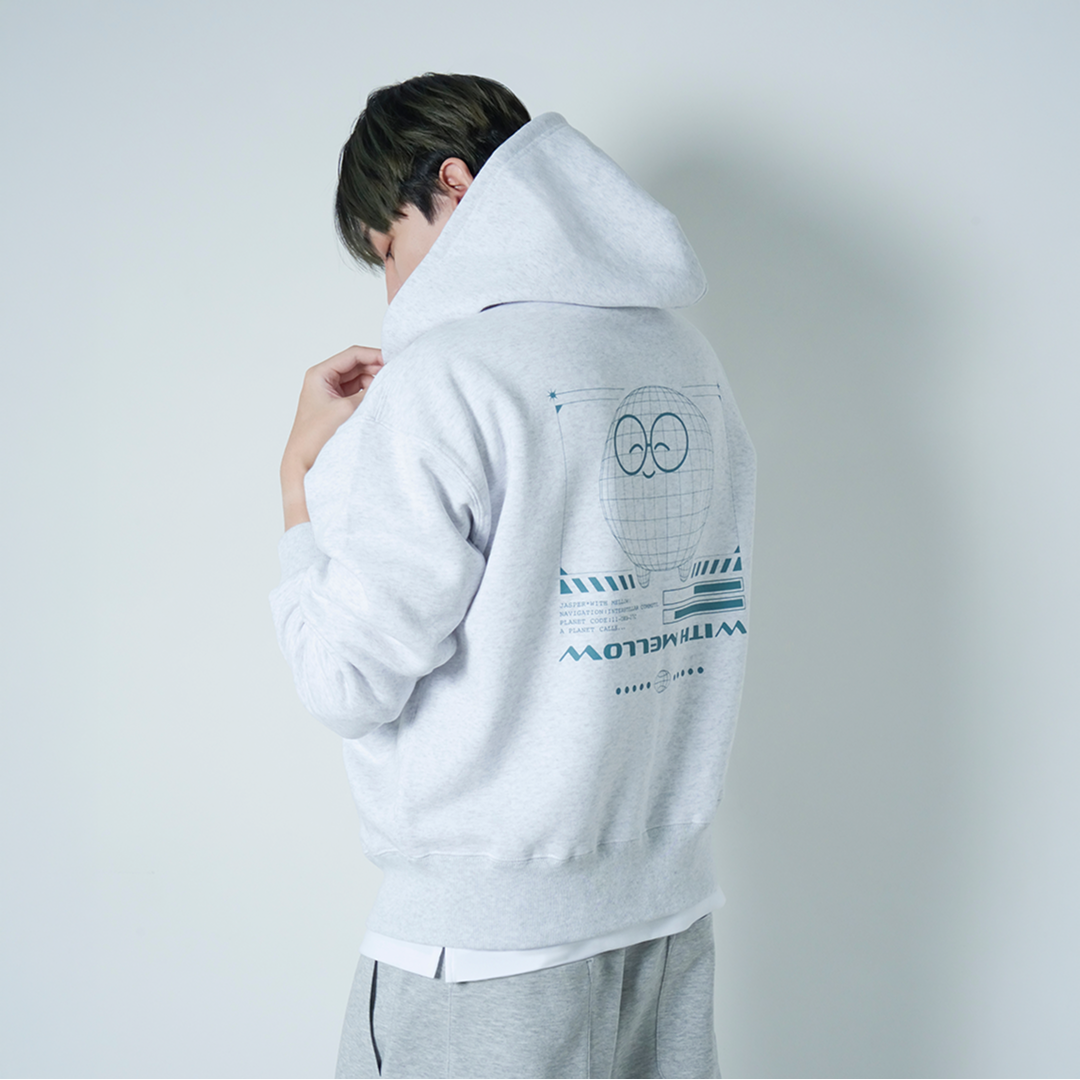 JASPER with mellow PLANET JASPER FULL ZIP HOODIE / Gray