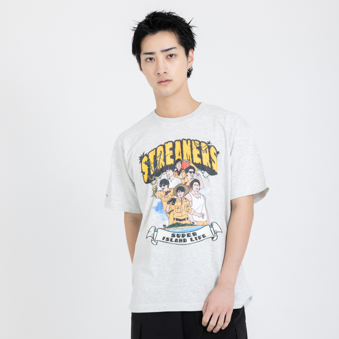 SUPER ISLAND LIFE with mellow T-SHIRT / OATMEAL