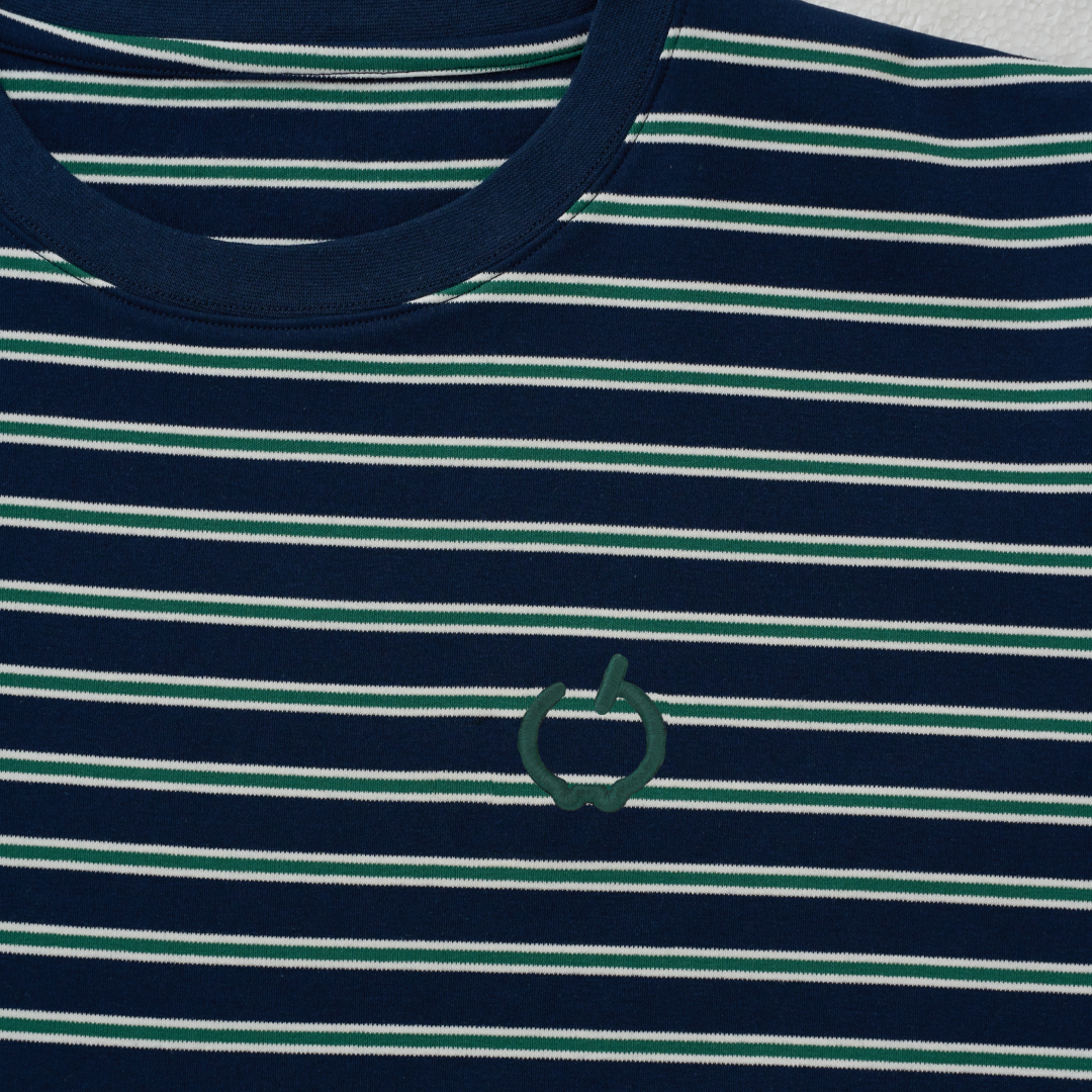 JASPER with mellow BORDER T-SHIRT / NAVY