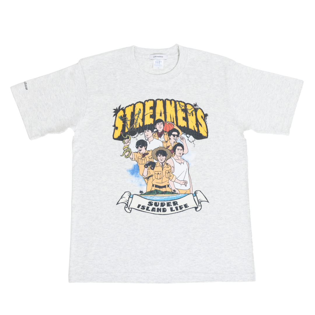 SUPER ISLAND LIFE with mellow T-SHIRT / OATMEAL
