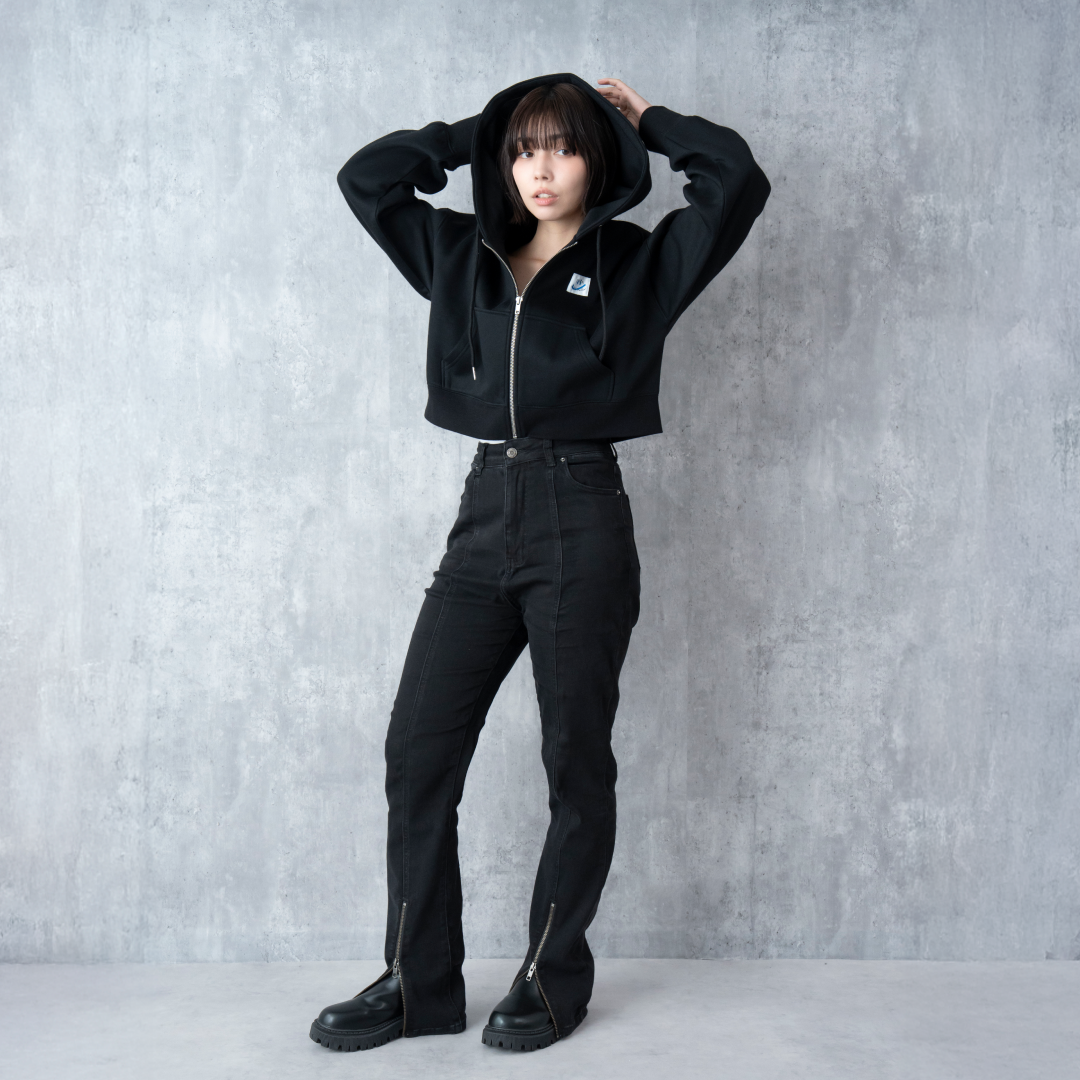 EXAM with mellow 2025 CROPPED ZIP HOODIE