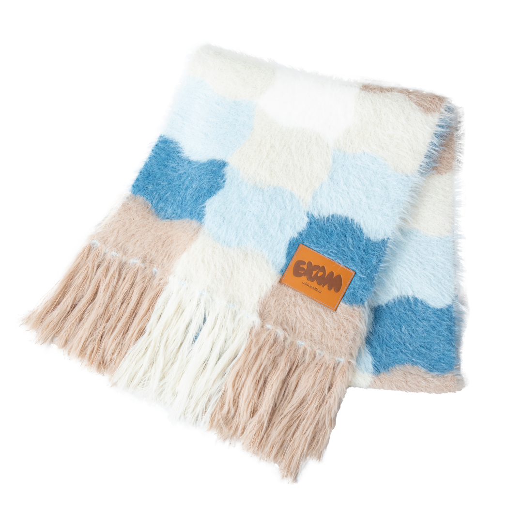 EXAM with mellow 2025 SHAGGY KNIT MUFFLER