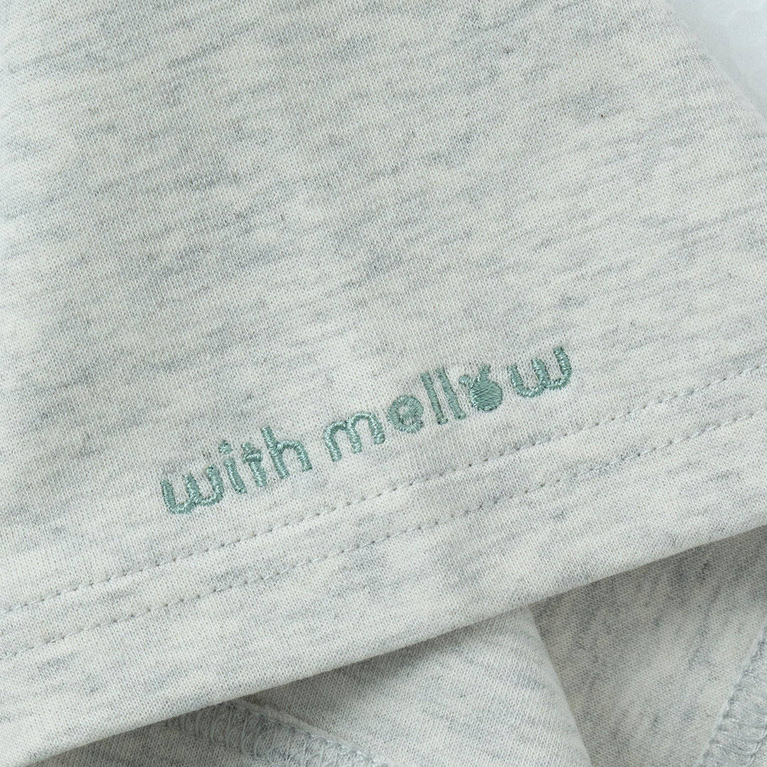 hira with mellow LOGO PONTE T-SHIRTS / Light Gray