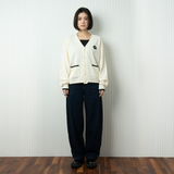 hira with mellow FLOWER LOGO KNIT CARDIGAN