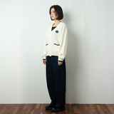 hira with mellow FLOWER LOGO KNIT CARDIGAN