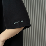 hira with mellow LOGO PONTE T-SHIRTS / Black