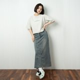 hira with mellow LOGO PONTE T-SHIRTS / Light Gray