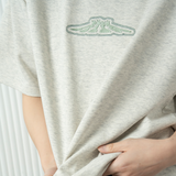 hira with mellow LOGO PONTE T-SHIRTS / Light Gray