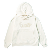 hira with mellow enamel print hoodie / Ivory