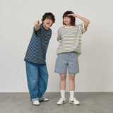 JASPER with mellow BORDER T-SHIRT / NAVY