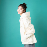 hira with mellow enamel print hoodie / Ivory