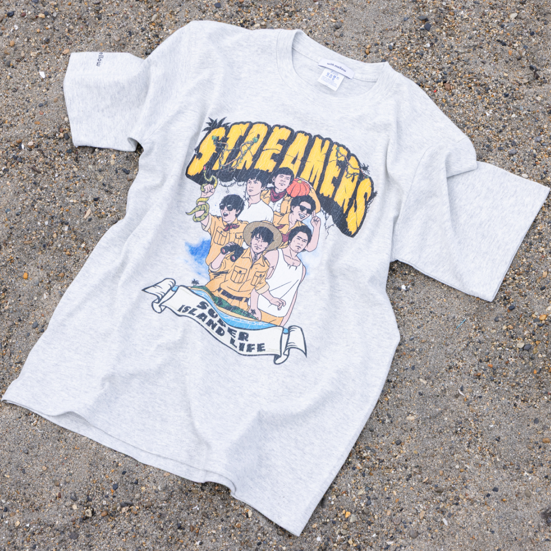 SUPER ISLAND LIFE with mellow  T-SHIRT / OATMEAL