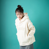 hira with mellow enamel print hoodie / Ivory