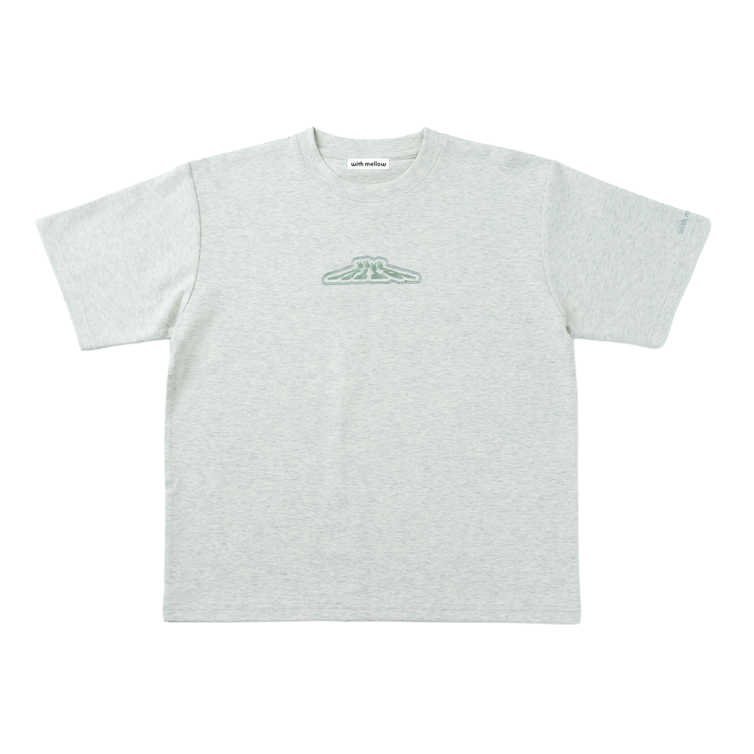 hira with mellow LOGO PONTE T-SHIRTS / Light Gray