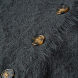 EXAM with mellow 2025 SHAGGY KNIT CARDIGAN / Gray