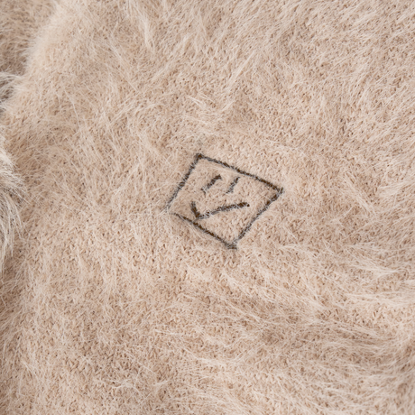 EXAM with mellow 2025 SHAGGY KNIT CARDIGAN / Mocha