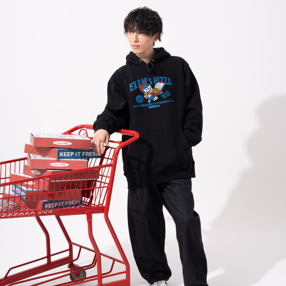 EXAM's PIZZA DELIVERY HOODIE – with mellow Store EXAM's PIZZA DELIVERY HOODIE – with mellow Store