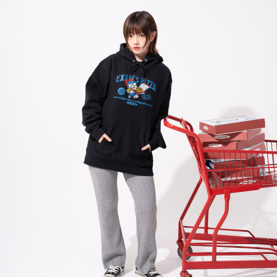 トップス EXAM's PIZZA DELIVERY HOODIE with mellow EXAM's PIZZA DELIVERY HOODIE – with mellow Store