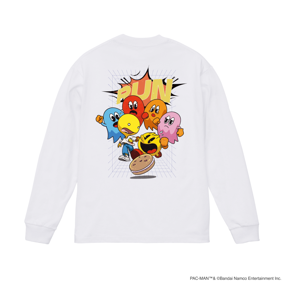 SYOKO×PAC-MAN LONG-T あっさりしょこ with mellow SYOKO × PAC-MAN RUN AWAY LONG-T / White – with mellow Store